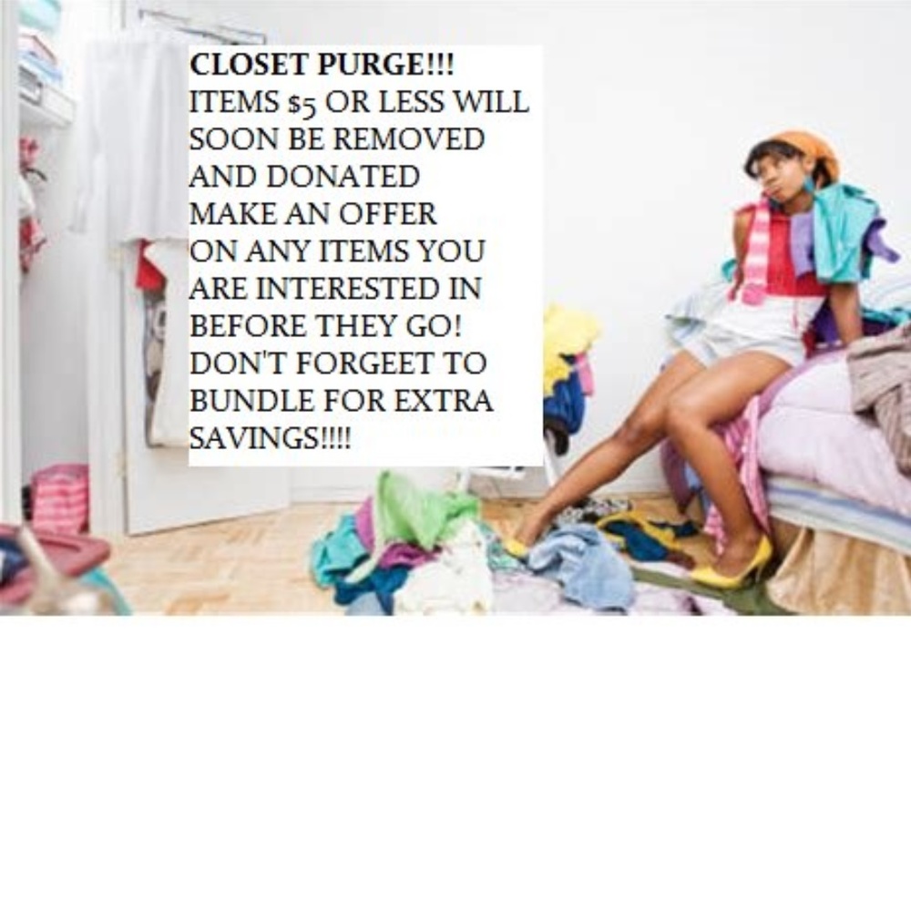 CLOSET PURGE!  DONATING SOON